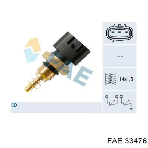 Купити 33476 FAE Датчик температури охолоджуючої рідини