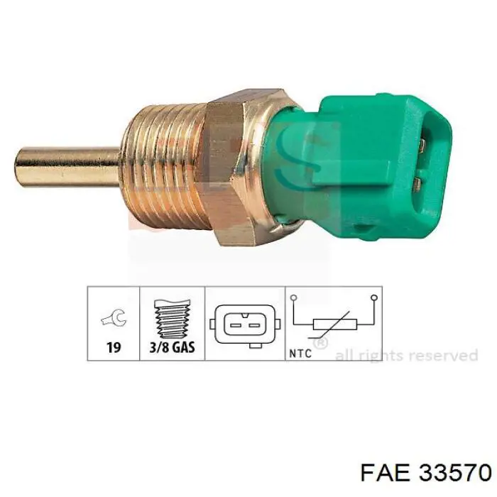 Термодатчик охолоджуючої рідини FAE 33570 ціна, від 9.03 USD