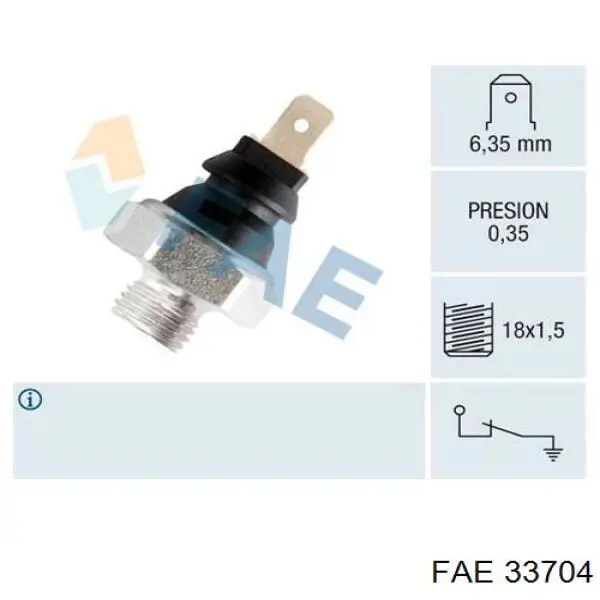 Купити 33704 FAE Датчик температури охолоджуючої рідини