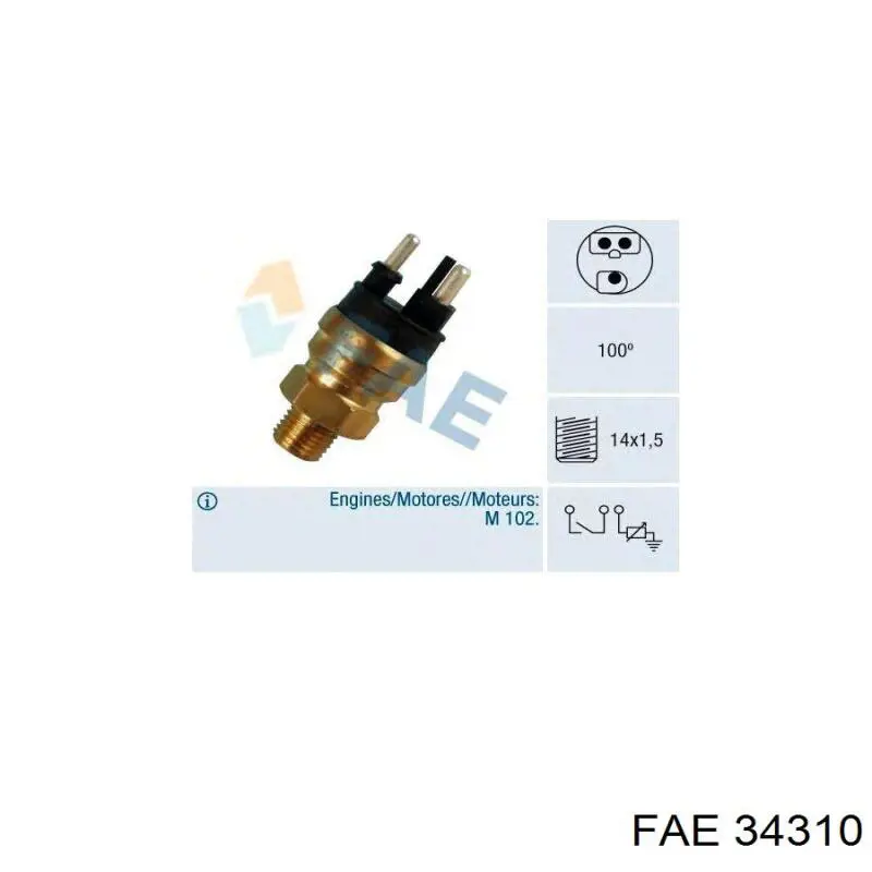 34310 FAE термо-датчик включення вентилятора радіатора