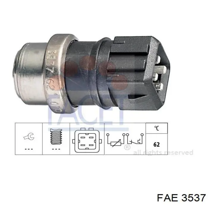 Датчик температури охолоджуючої рідини 3537 FAE