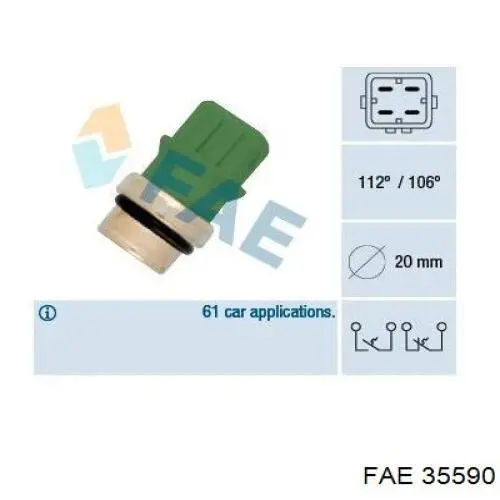 35590 FAE датчик температури охолоджуючої рідини