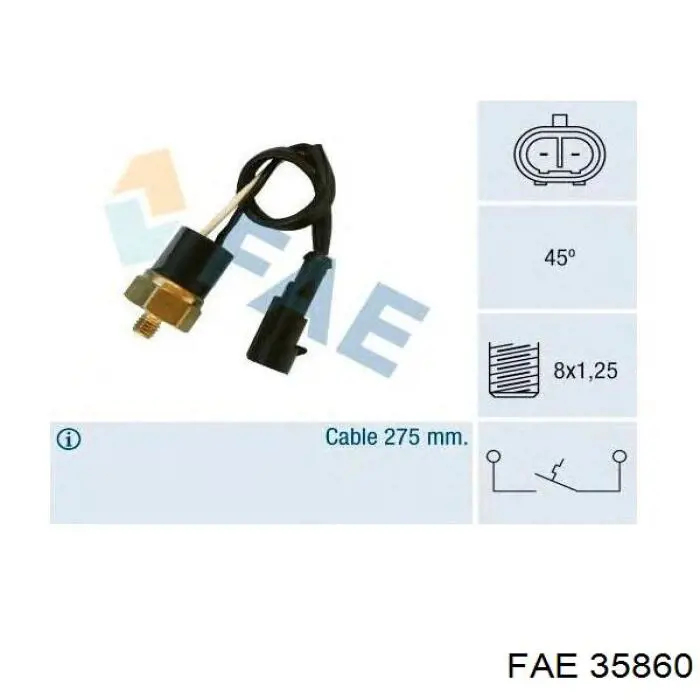 Купити 35860 FAE Датчик температури охолоджуючої рідини