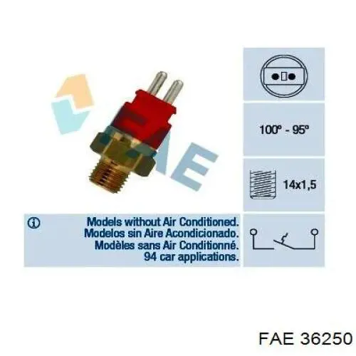36250 FAE термо-датчик включення вентилятора радіатора