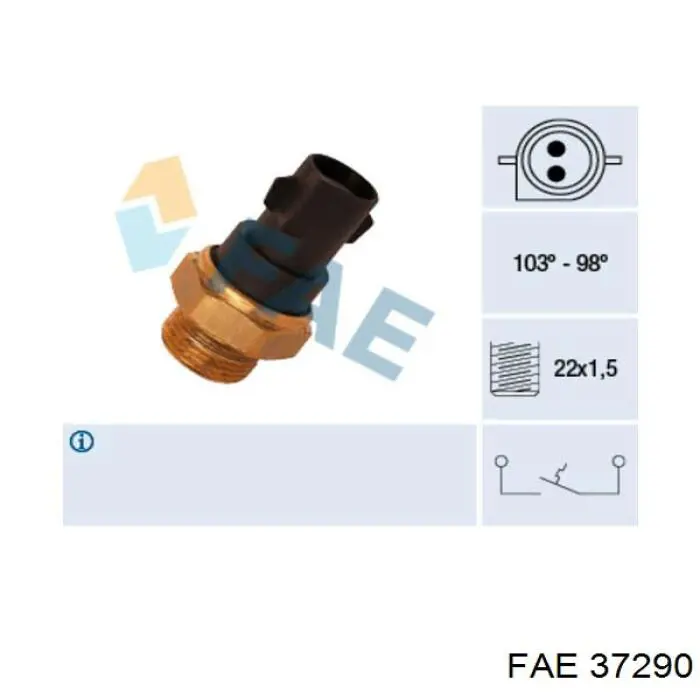 37290 FAE термо-датчик включення вентилятора радіатора