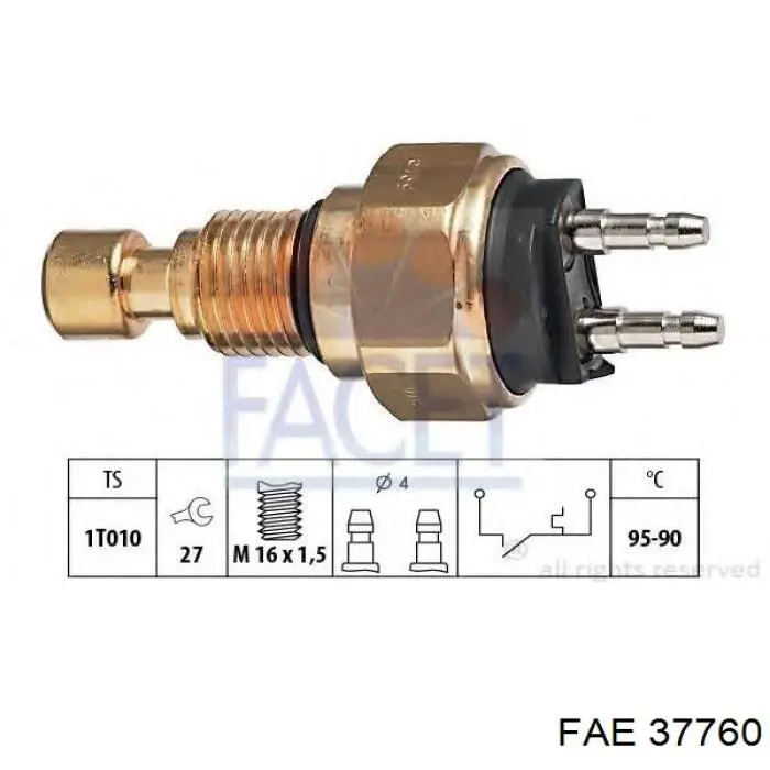37760 FAE термо-датчик включення вентилятора радіатора