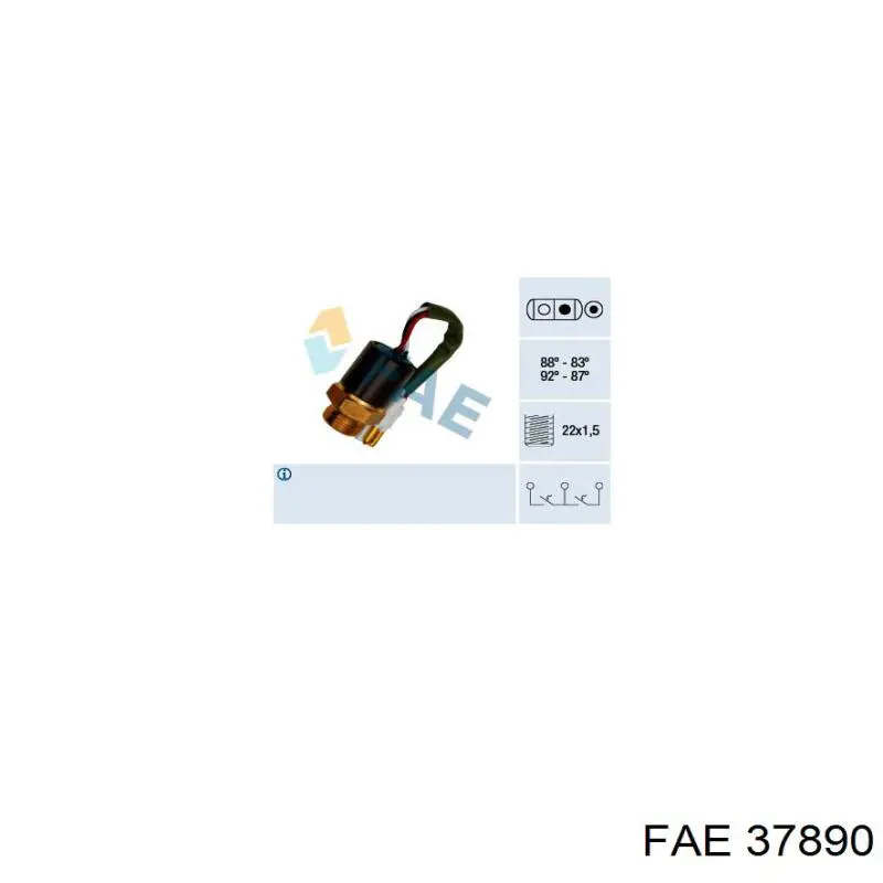 37890 FAE термо-датчик включення вентилятора радіатора