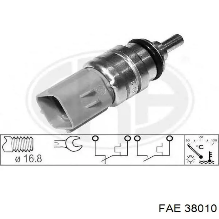 Термо-датчик включення вентилятора радіатора 38010 FAE