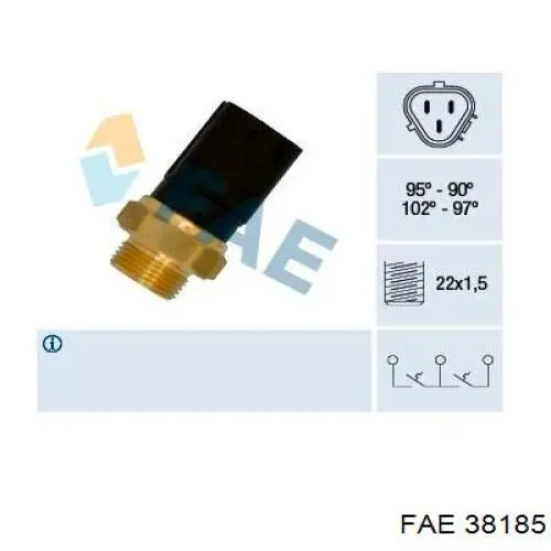38185 FAE термо-датчик включення вентилятора радіатора