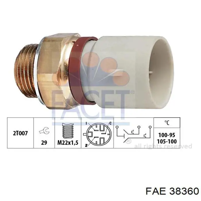 Датчик температури радіатора FAE 38360 ціна, від 11.07 USD