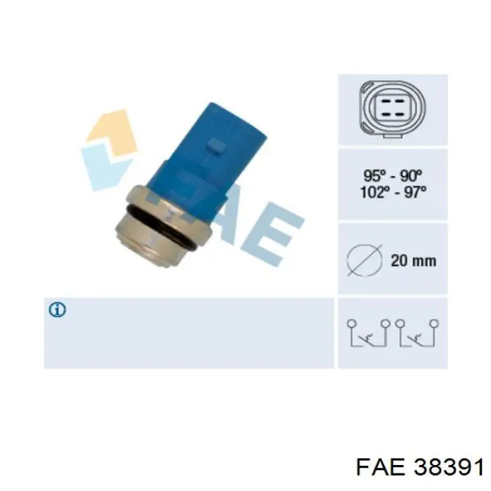 Датчик температури радіатора FAE 38391 ціна, від 6.33 USD