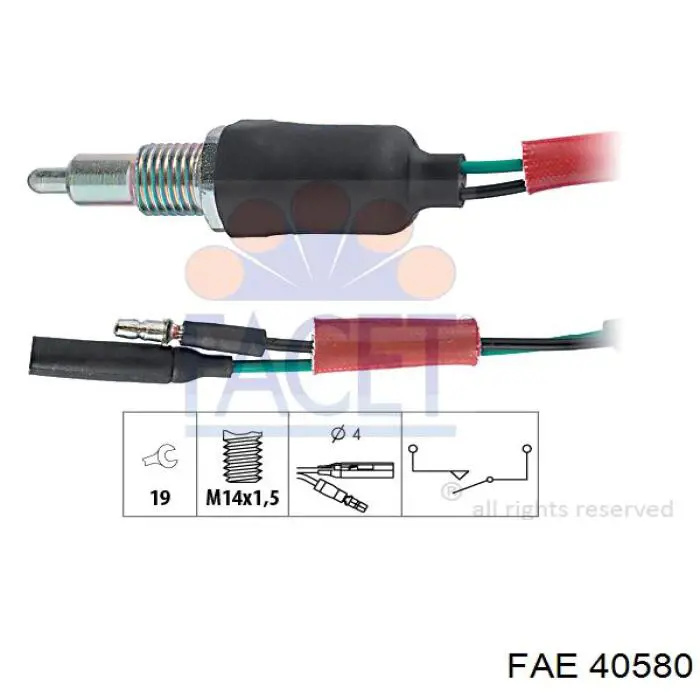 Датчик ліхтарів заднього ходу FAE 40580 ціна, від 16.01 USD