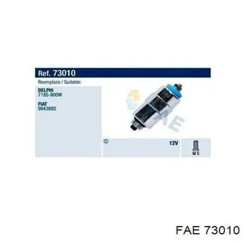 Купити 73010 FAE Клапан ПНВТ відсічення подачі пального(дизель-стоп)