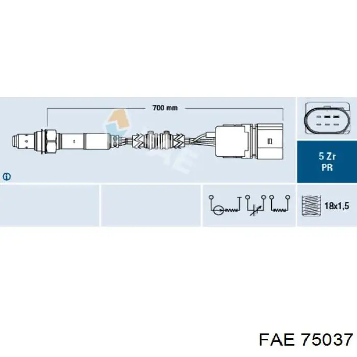 Лямбдазонд, датчик кисню до каталізатора FAE 75037 ціна, від 89.21 USD