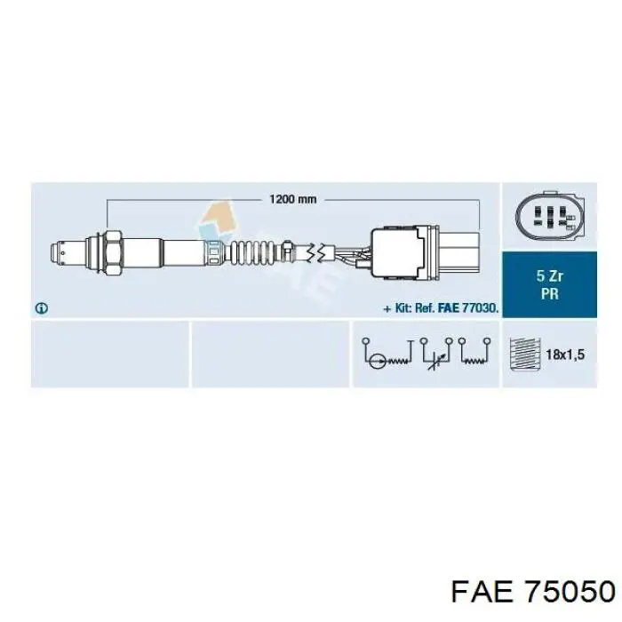 Купити 75050 FAE Лямбдазонд, датчик кисню до каталізатора