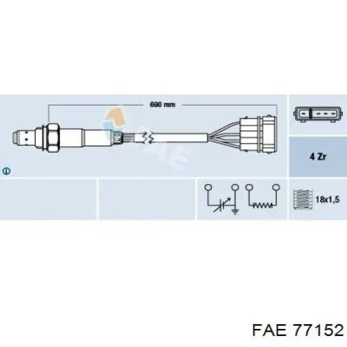 Лямбда-зонд, датчик кисню після каталізатора FAE 77152