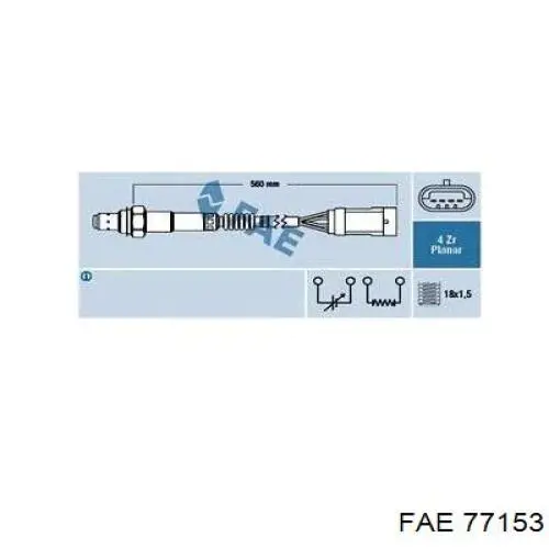 Купити 77153 FAE Лямбдазонд, датчик кисню до каталізатора