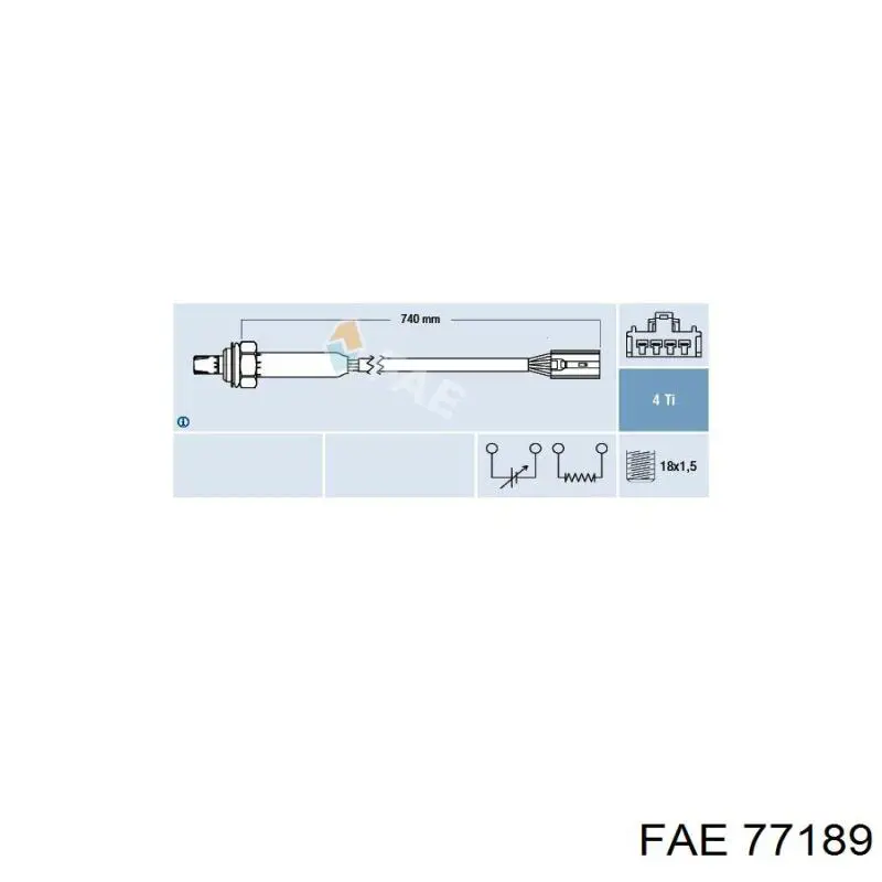 Лямбдазонд, датчик кисню після каталізатора FAE 77189 ціна, від 85.44 USD