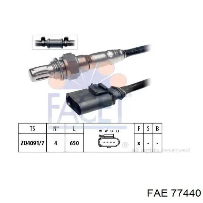 Лямбда-зонд, датчик кисню після каталізатора 77440 FAE