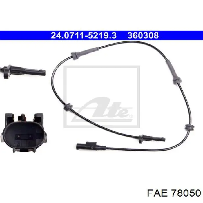 Датчик АБС (ABS) задній, правий 78050 FAE