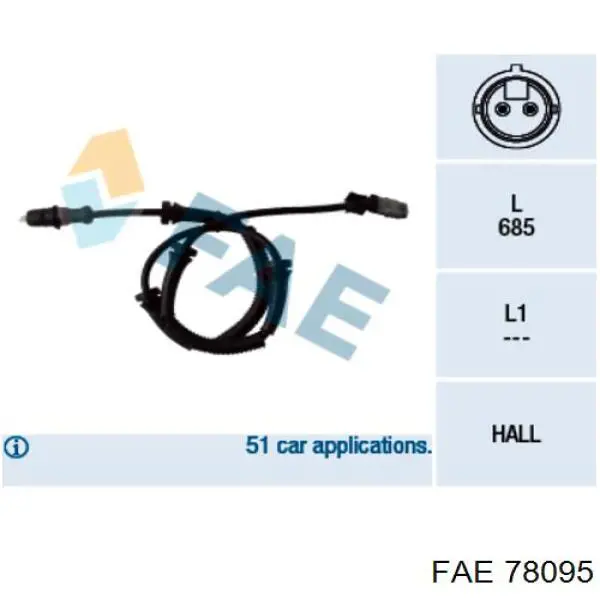 Купити 78095 FAE Датчик АБС (ABS) передній
