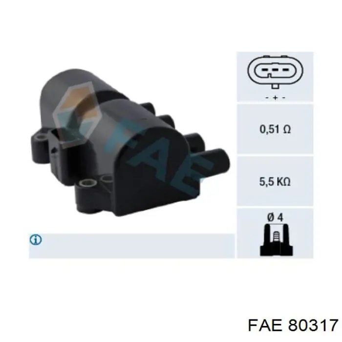 Купити 80317 FAE Котушка запалювання
