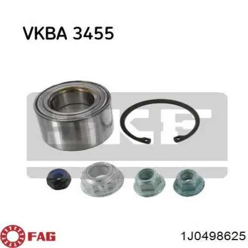 Комплект підшипник маточини передньої FAG 1J0498625 ціна, від 19.94 USD