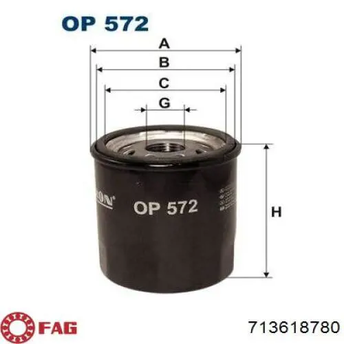 Підшипник ступиці 713618780 FAG