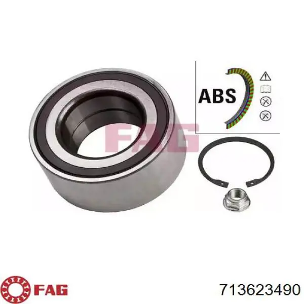 Комплект підшипник маточини передньої FAG 713623490 ціна, від 35.39 USD