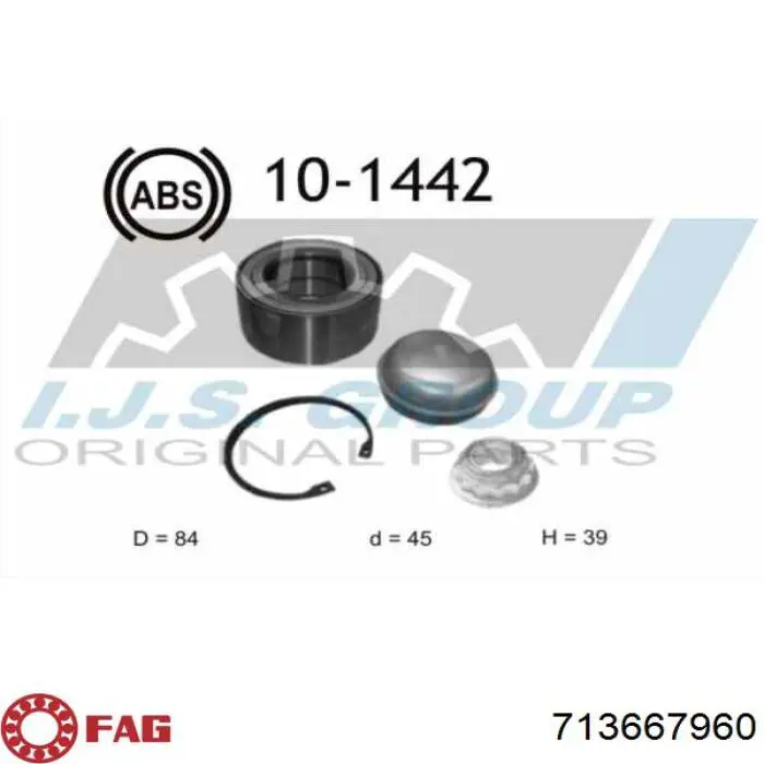 Комплект підшипник маточини передньої Mercedes A169981000664 ціна, від 32.23 USD