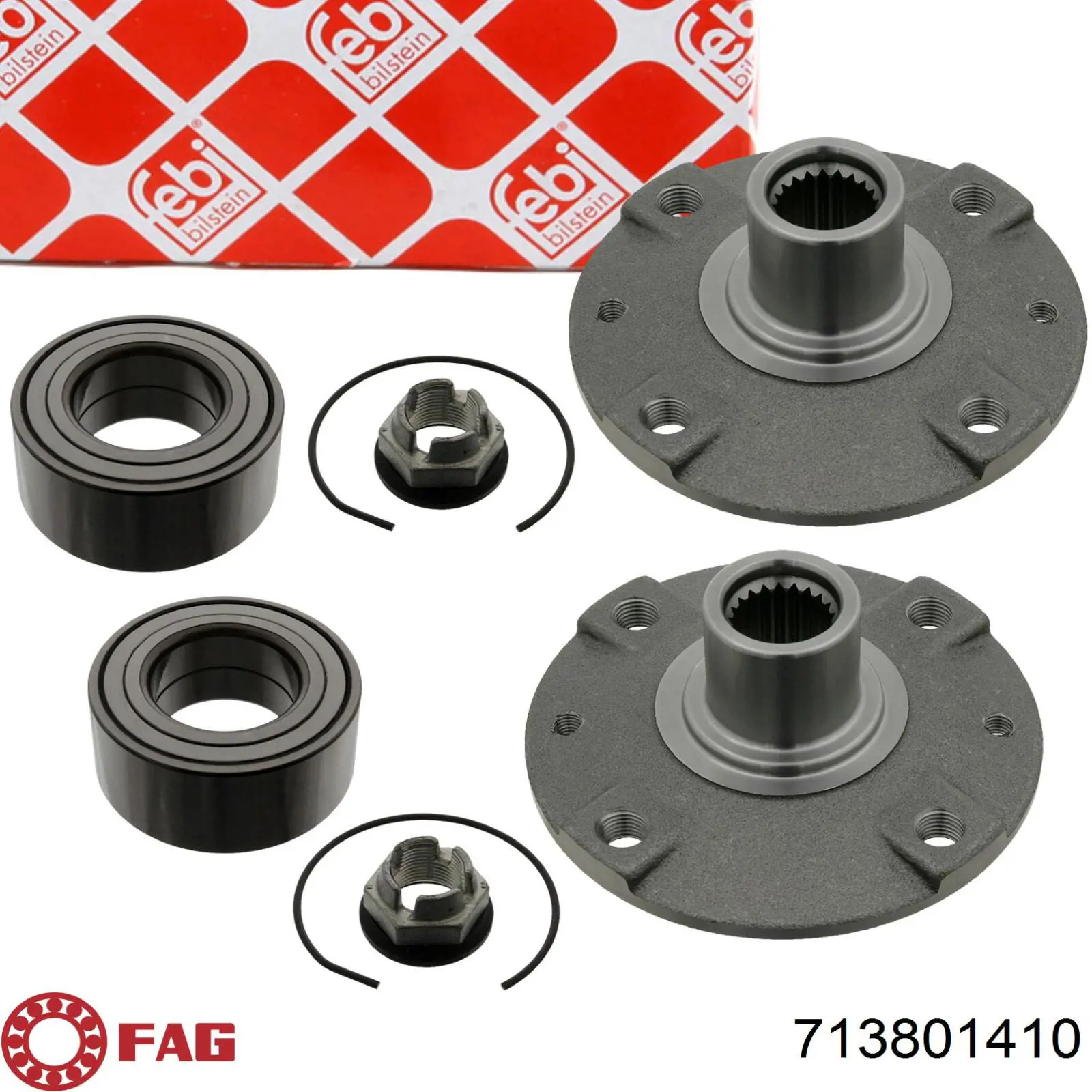 Комплект підшипник маточини передньої FAG 713801410 ціна, від 14.37 USD