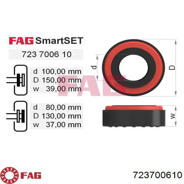 Підшипник маточини задньої FAG 723700610 ціна, від 191.76 USD