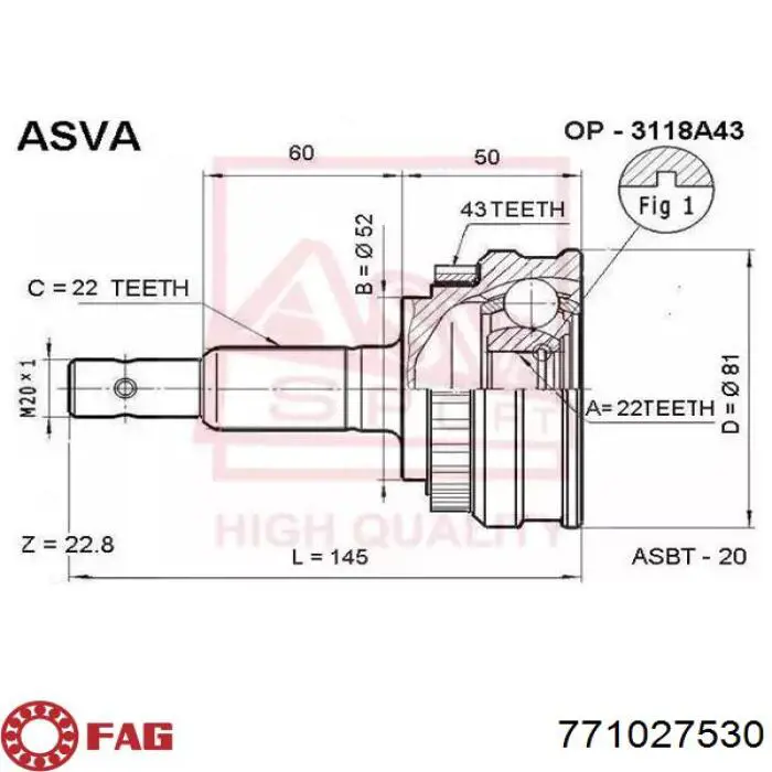 Граната колісна FAG 771027530 ціна, від 26.83 USD