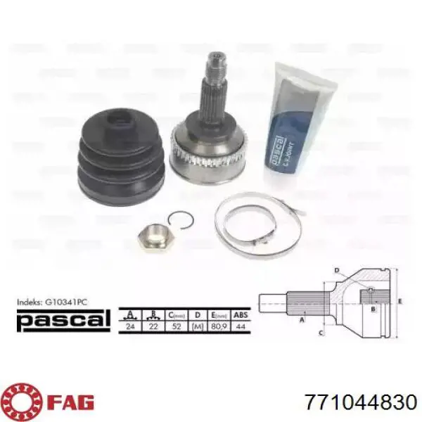 ШРУС зовнішній передній, правий FAG 771044830 ціна, від 23.48 USD