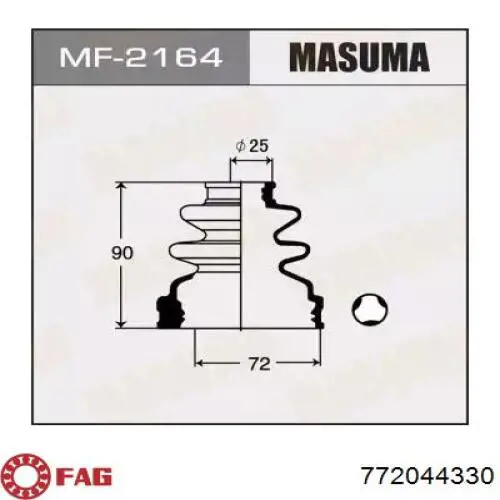Пильник ШРУСа зовнішній 772044330 FAG