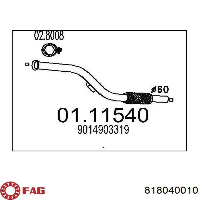 Стійка стабілізатора заднього 818040010 FAG