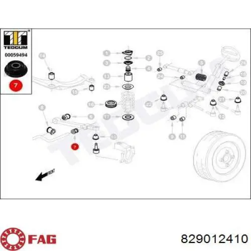 829012410 FAG Сайлентблок переднього нижнього важеля