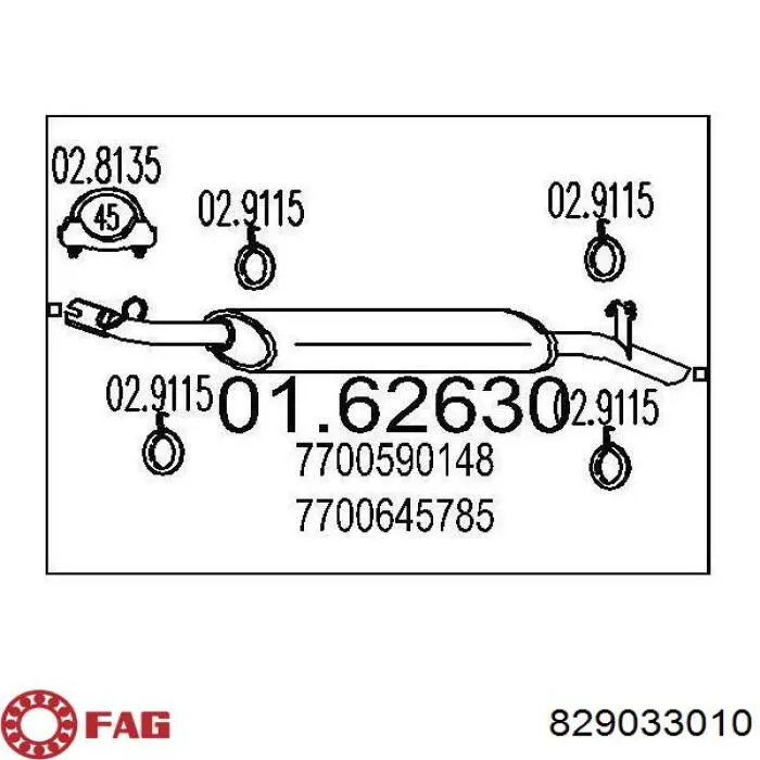 С/блок нижнього важеля FAG 829033010
