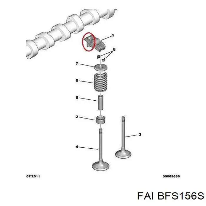 BFS156S FAI гідрокомпенсатор, гідроштовхач, штовхач клапанів