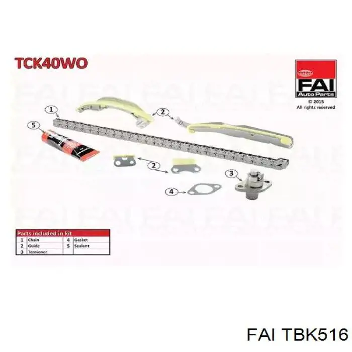 Ремінь ГРМ, комплект TBK516 FAI