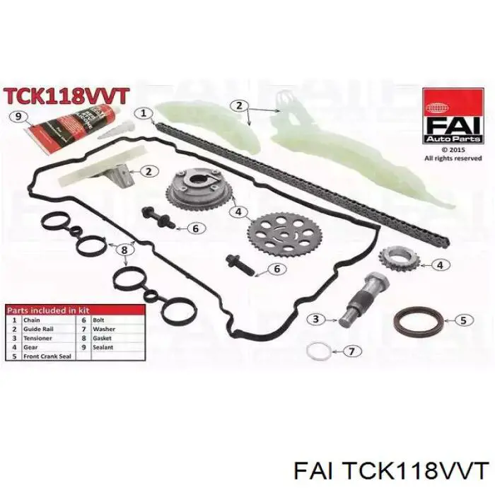 Ланцюг ГРМ, комплект FAI TCK118VVT ціна, від 72.83 USD