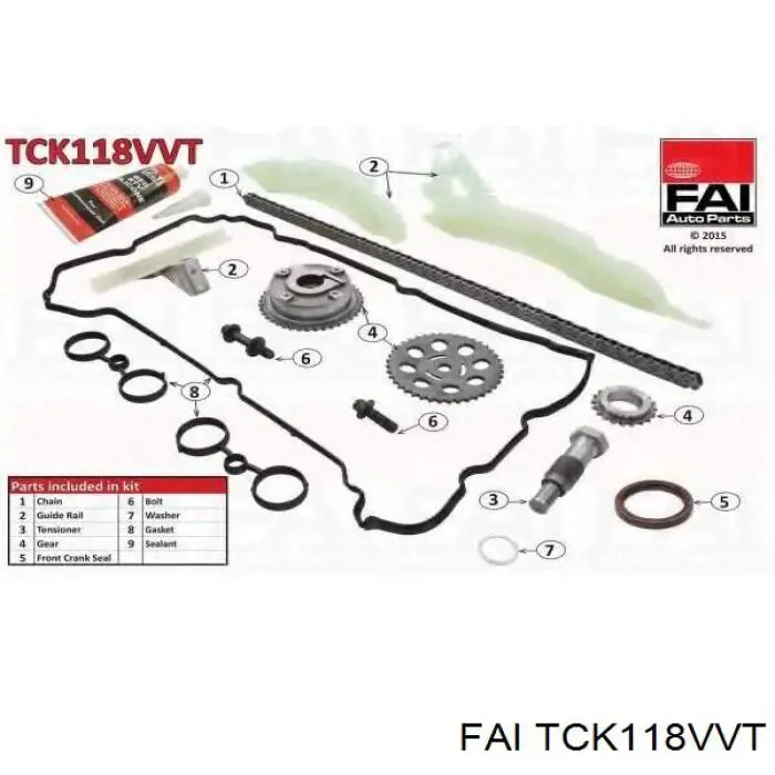 TCK118VVT FAI Ланцюг ГРМ, комплект