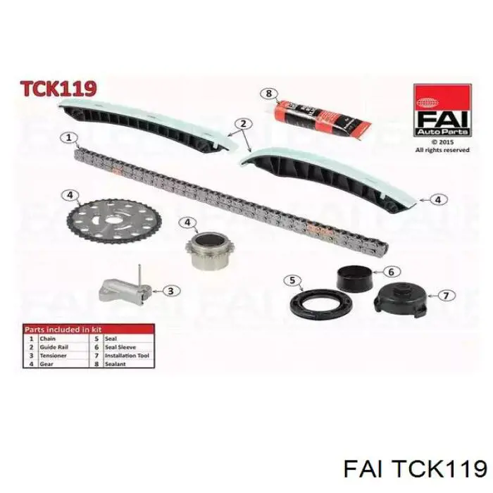 Ланцюг ГРМ, комплект FAI TCK119 ціна, від 49.88 USD