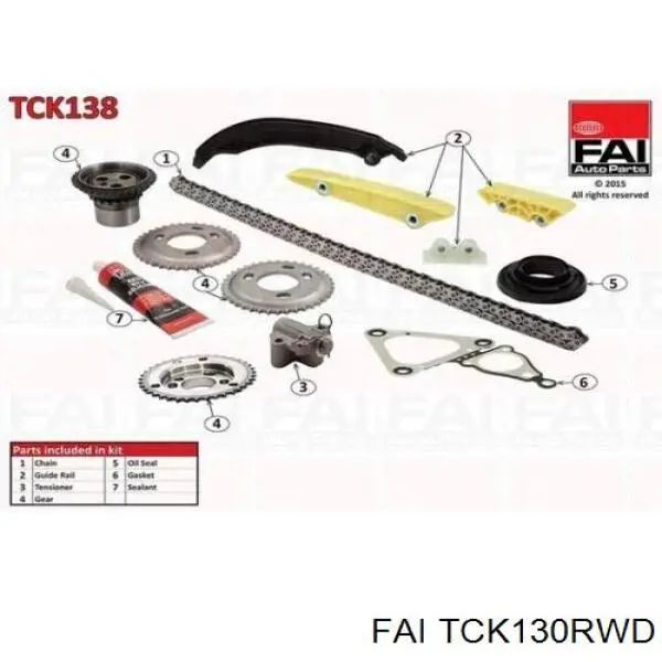 TCK130RWD FAI Ланцюг ГРМ, комплект