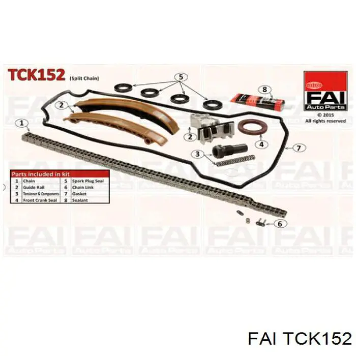 Ланцюг ГРМ, комплект FAI TCK152 ціна, від 137.53 USD