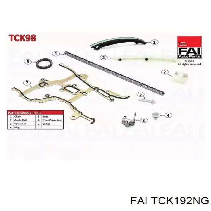Ланцюг ГРМ, комплект FAI TCK192NG ціна, від 96.63 USD