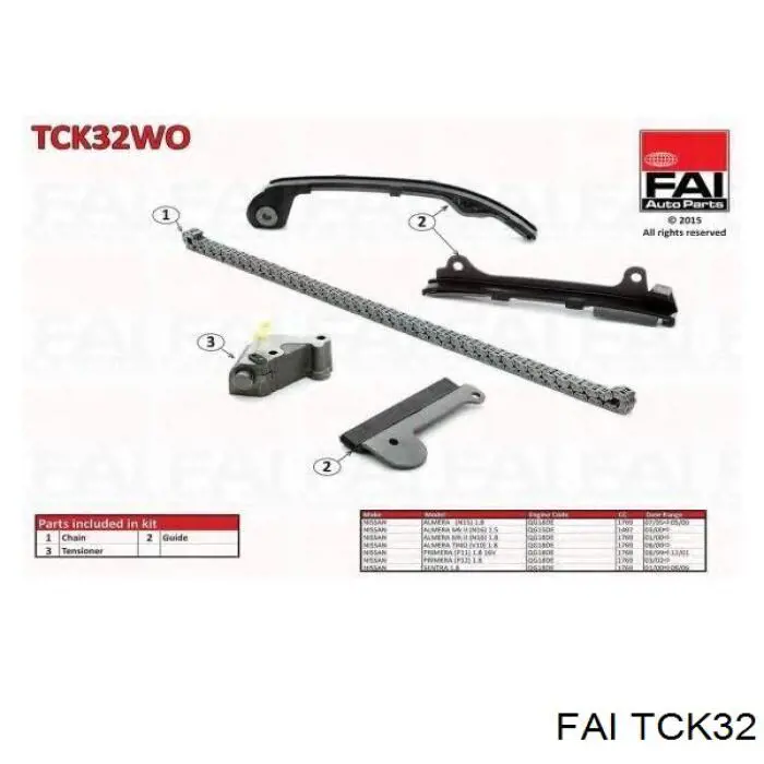 Ланцюг ГРМ, комплект FAI TCK32 ціна, від 121.78 USD
