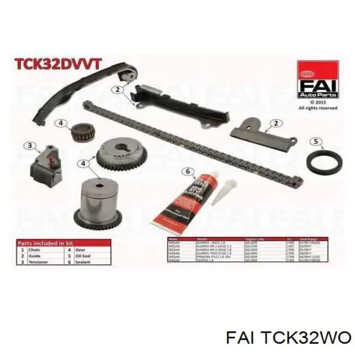 Ланцюг ГРМ, комплект FAI TCK32WO ціна, від 81.70 USD
