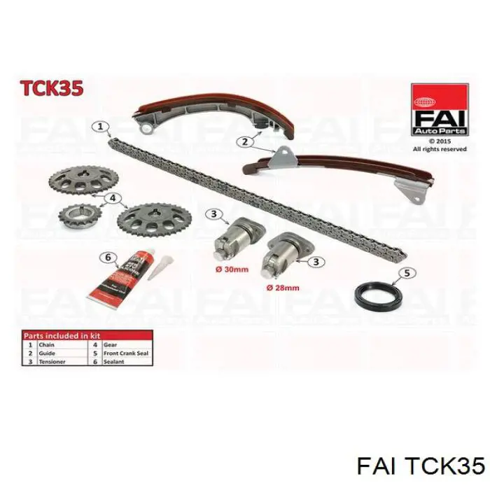 TCK35 FAI Ланцюг ГРМ, комплект