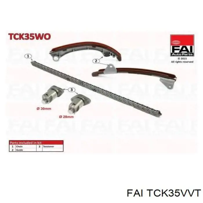 Ланцюг ГРМ, комплект FAI TCK35VVT ціна, від 207.47 USD